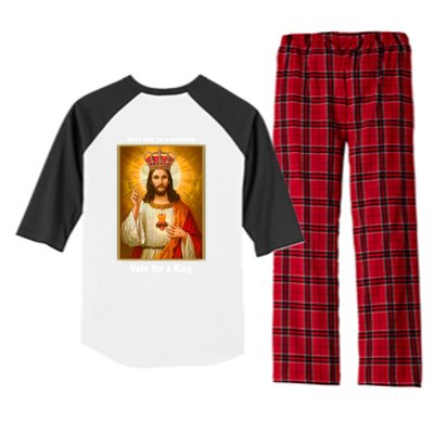 Vote For A King Jesus 2024 Raglan Sleeve Pajama Set