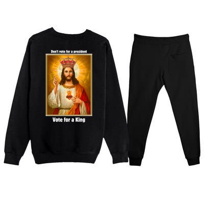 Vote For A King Jesus 2024 Premium Crewneck Sweatsuit Set