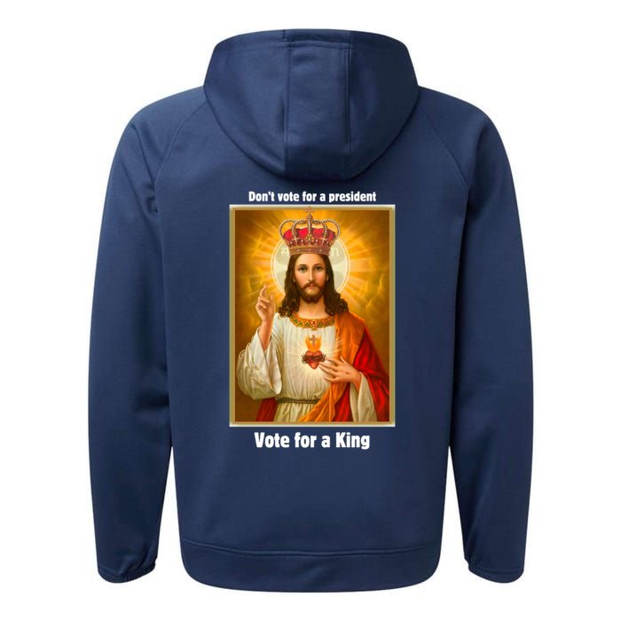 Vote For A King Jesus 2024 Performance Fleece Hoodie