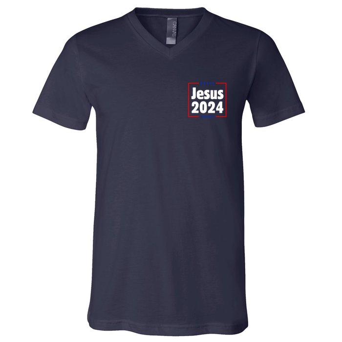 Vote For A King Jesus 2024 V-Neck T-Shirt