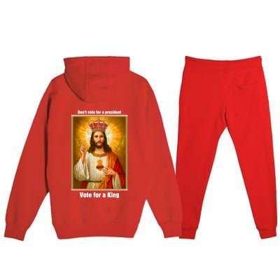 Vote For A King Jesus 2024 Premium Hooded Sweatsuit Set