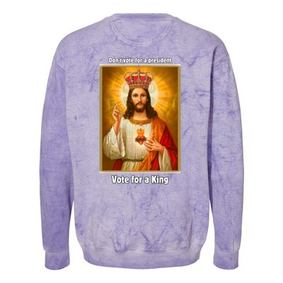 Vote For A King Jesus 2024 Colorblast Crewneck Sweatshirt