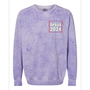 Vote For A King Jesus 2024 Colorblast Crewneck Sweatshirt