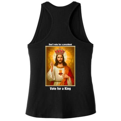 Vote For A King Jesus 2024 Ladies PosiCharge Tri-Blend Wicking Tank