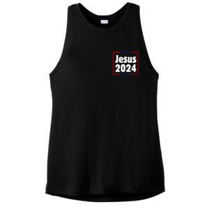 Vote For A King Jesus 2024 Ladies PosiCharge Tri-Blend Wicking Tank