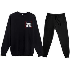 Vote For A King Jesus 2024 Premium Crewneck Sweatsuit Set