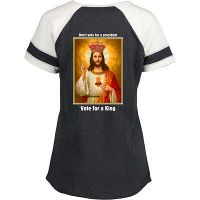 Vote For A King Jesus 2024 Enza Ladies Jersey Colorblock Tee