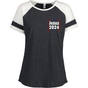 Vote For A King Jesus 2024 Enza Ladies Jersey Colorblock Tee