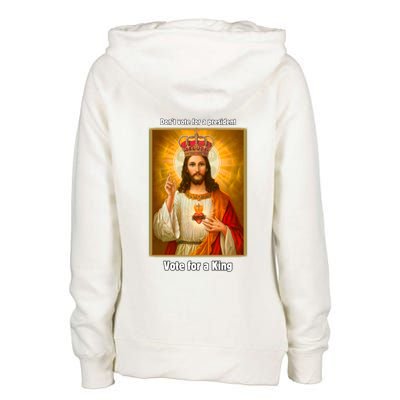 Vote For A King Jesus 2024 Womens Funnel Neck Pullover Hood