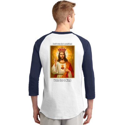 Vote For A King Jesus 2024 Baseball Sleeve Shirt