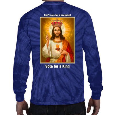 Vote For A King Jesus 2024 Tie-Dye Long Sleeve Shirt