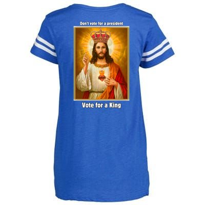 Vote For A King Jesus 2024 Enza Ladies Jersey Football T-Shirt