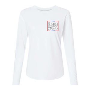 Vote For A King Jesus 2024 Womens Cotton Relaxed Long Sleeve T-Shirt