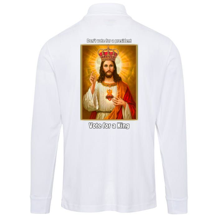 Vote For A King Jesus 2024 Performance Long Sleeve Polo