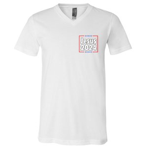 Vote For A King Jesus 2024 V-Neck T-Shirt