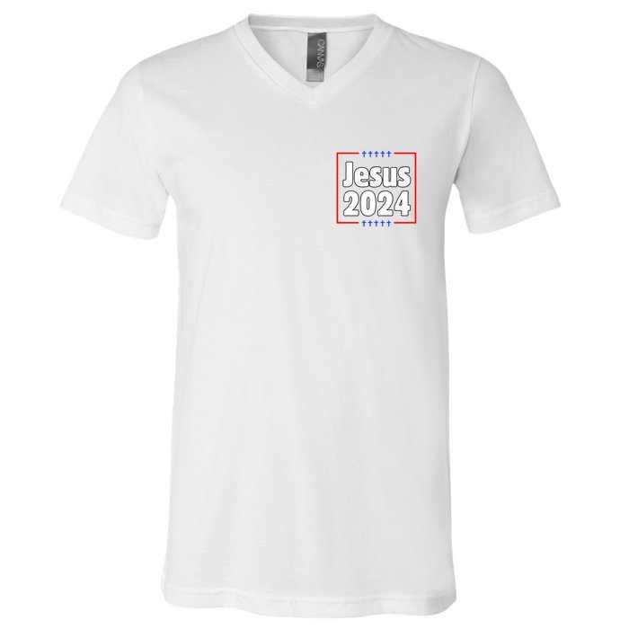 Vote For A King Jesus 2024 V-Neck T-Shirt