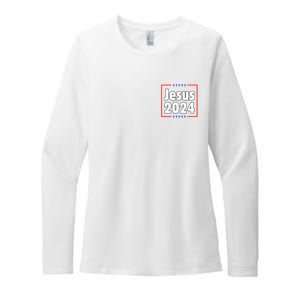 Vote For A King Jesus 2024 Womens CVC Long Sleeve Shirt