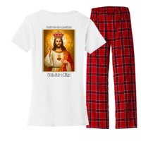 Vote For A King Jesus 2024 Women's Flannel Pajama Set