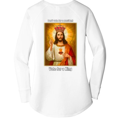 Vote For A King Jesus 2024 Women's Perfect Tri Tunic Long Sleeve Shirt