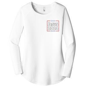 Vote For A King Jesus 2024 Women's Perfect Tri Tunic Long Sleeve Shirt