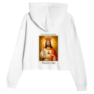 Vote For A King Jesus 2024 Crop Fleece Hoodie