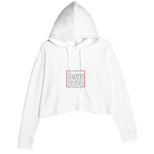 Vote For A King Jesus 2024 Crop Fleece Hoodie