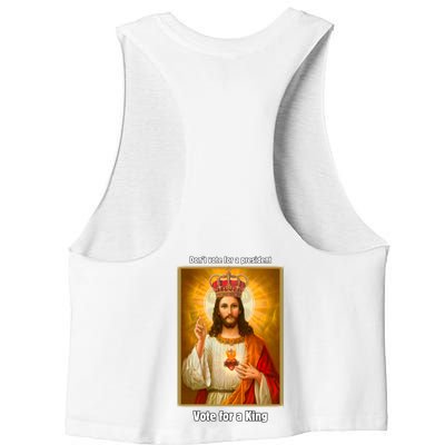 Vote For A King Jesus 2024 Women's Racerback Cropped Tank