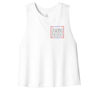 Vote For A King Jesus 2024 Women's Racerback Cropped Tank