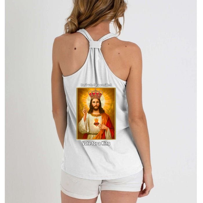 Vote For A King Jesus 2024 Women's Knotted Racerback Tank