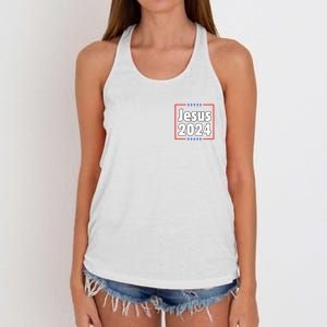 Vote For A King Jesus 2024 Women's Knotted Racerback Tank