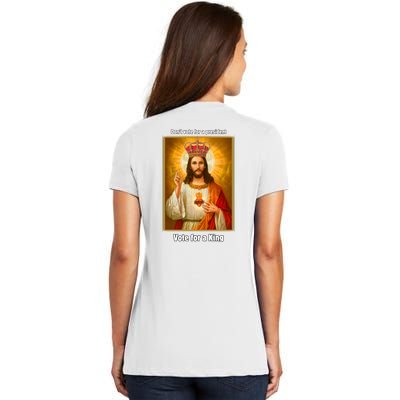 Vote For A King Jesus 2024 Women's V-Neck T-Shirt