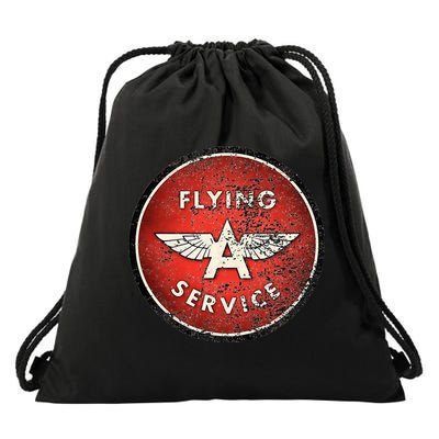 Vintage Flying A Gas Station Drawstring Bag