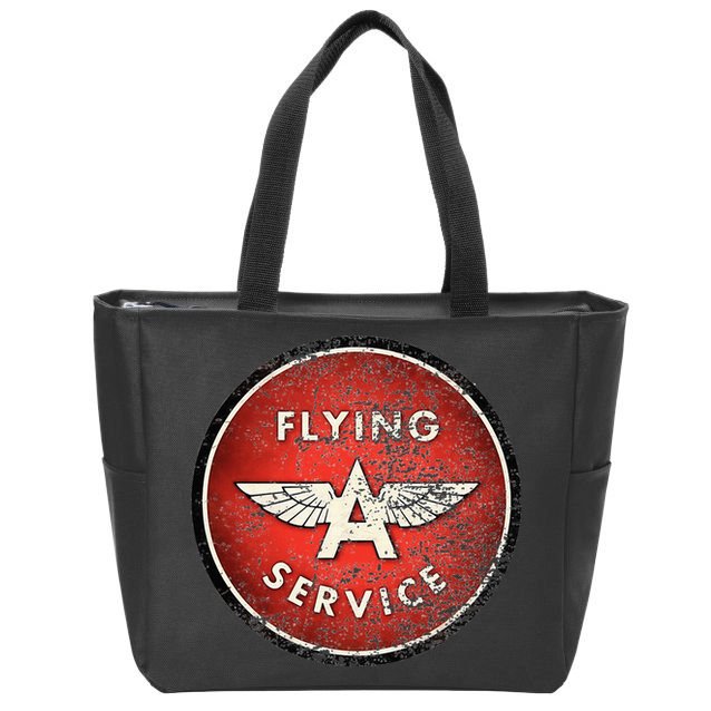 Vintage Flying A Gas Station Zip Tote Bag