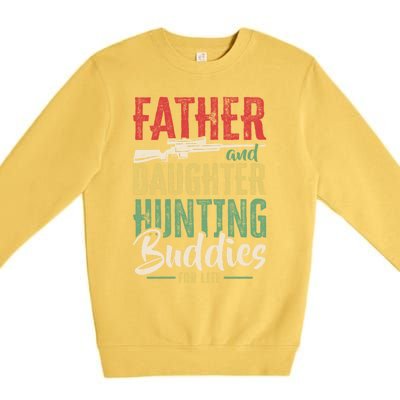 Vintage Father And Daughter Hunting Buddies Fathers Day Gift Premium Crewneck Sweatshirt