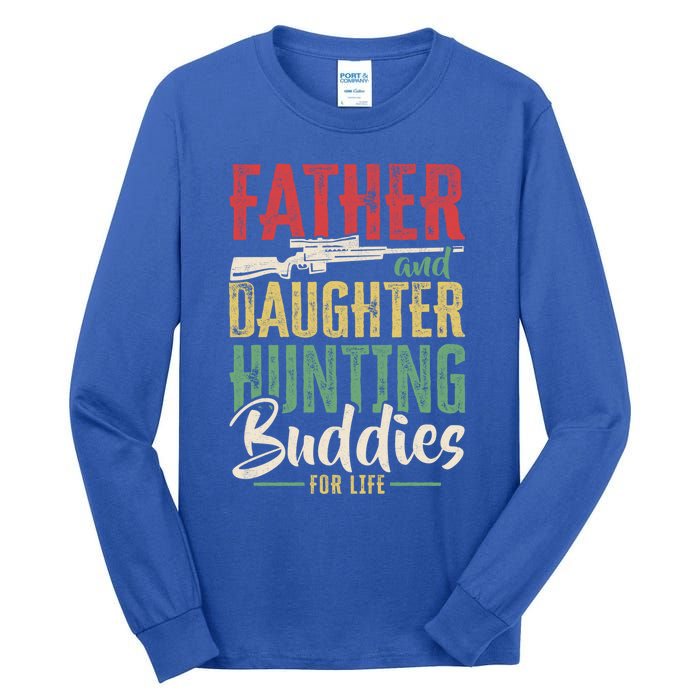 Vintage Father And Daughter Hunting Buddies Fathers Day Gift Tall Long Sleeve T-Shirt