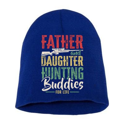 Vintage Father And Daughter Hunting Buddies Fathers Day Gift Short Acrylic Beanie