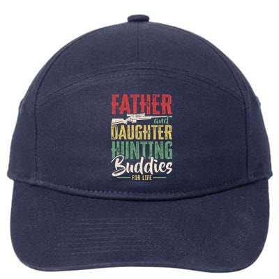 Vintage Father And Daughter Hunting Buddies Fathers Day Gift 7-Panel Snapback Hat