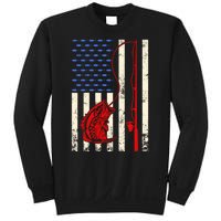 Vintage Fisherman American Flag Fishing Rod Fishing Lover Sweatshirt