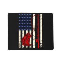 Vintage Fisherman American Flag Fishing Rod Fishing Lover Mousepad