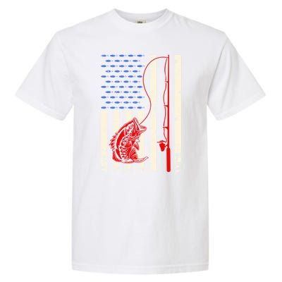 Vintage Fisherman American Flag Fishing Rod Fishing Lover Garment-Dyed Heavyweight T-Shirt