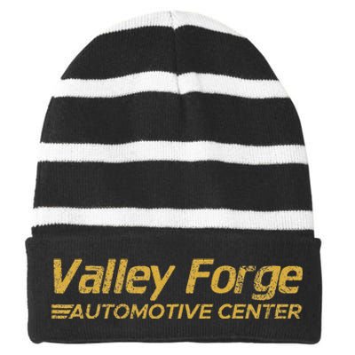 Valley Forge Automotive Distressed Look Striped Beanie with Solid Band