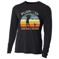 Vintgae Fore And Still On Par 40th Bday Party Golfer Cooling Performance Long Sleeve Crew