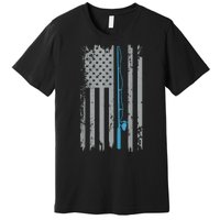 Vintage Fisherman American Flag Fishing Gift Premium T-Shirt