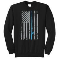 Vintage Fisherman American Flag Fishing Gift Tall Sweatshirt