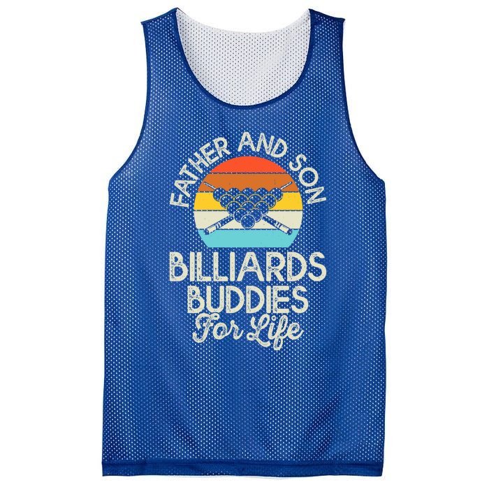 Vintage Father And Son Billiards Buddies For Life Funny Gift Mesh Reversible Basketball Jersey Tank