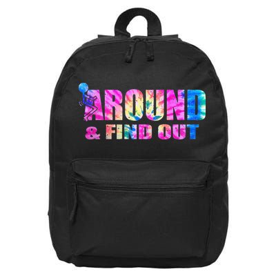 Vintaeg F Around And Find Out Tie Dye Lover Gift 16 in Basic Backpack