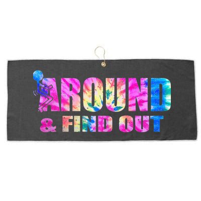 Vintaeg F Around And Find Out Tie Dye Lover Gift Large Microfiber Waffle Golf Towel
