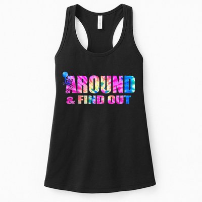 Vintaeg F Around And Find Out Tie Dye Lover Gift Womens Tank Top