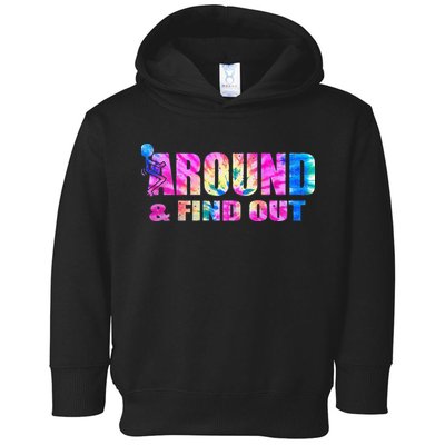 Vintaeg F Around And Find Out Tie Dye Lover Gift Toddler Hoodie