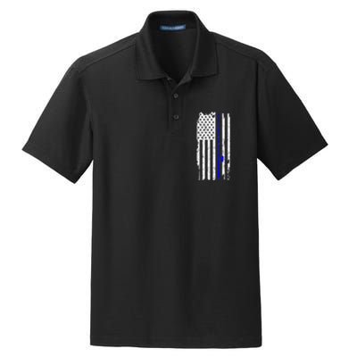 Vintage Fishing American Flag Gift Dry Zone Grid Polo